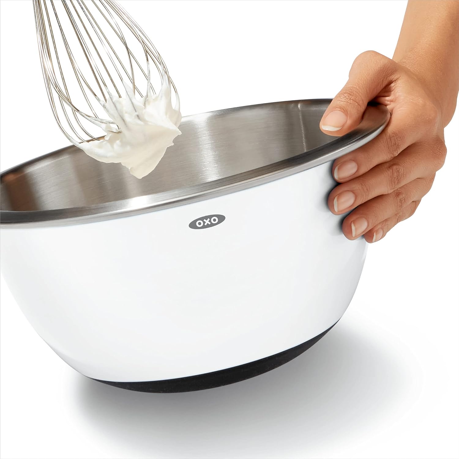 OXO Good Grips 3-Piece Stainless-Steel Mixing Bowl Set, White0