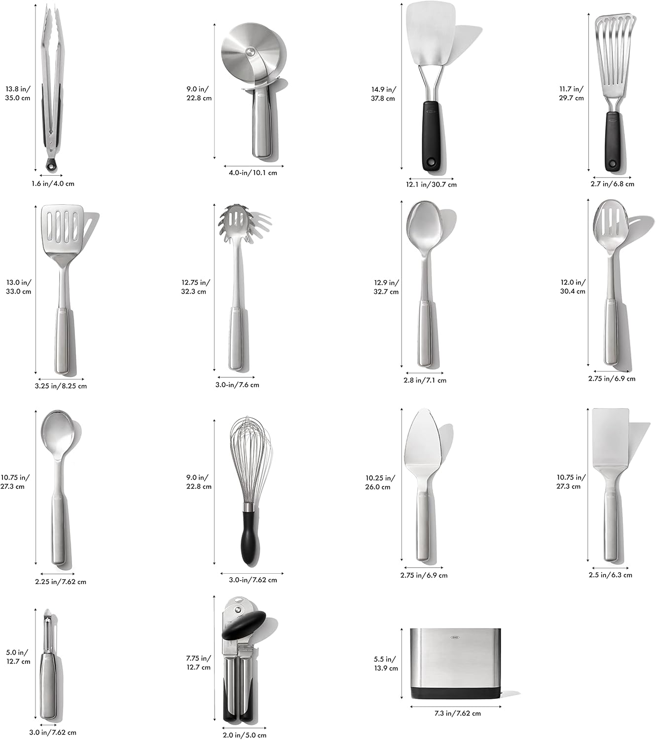 OXO Steel Piece Utensil Set, 15 PC, Stainless Steel1