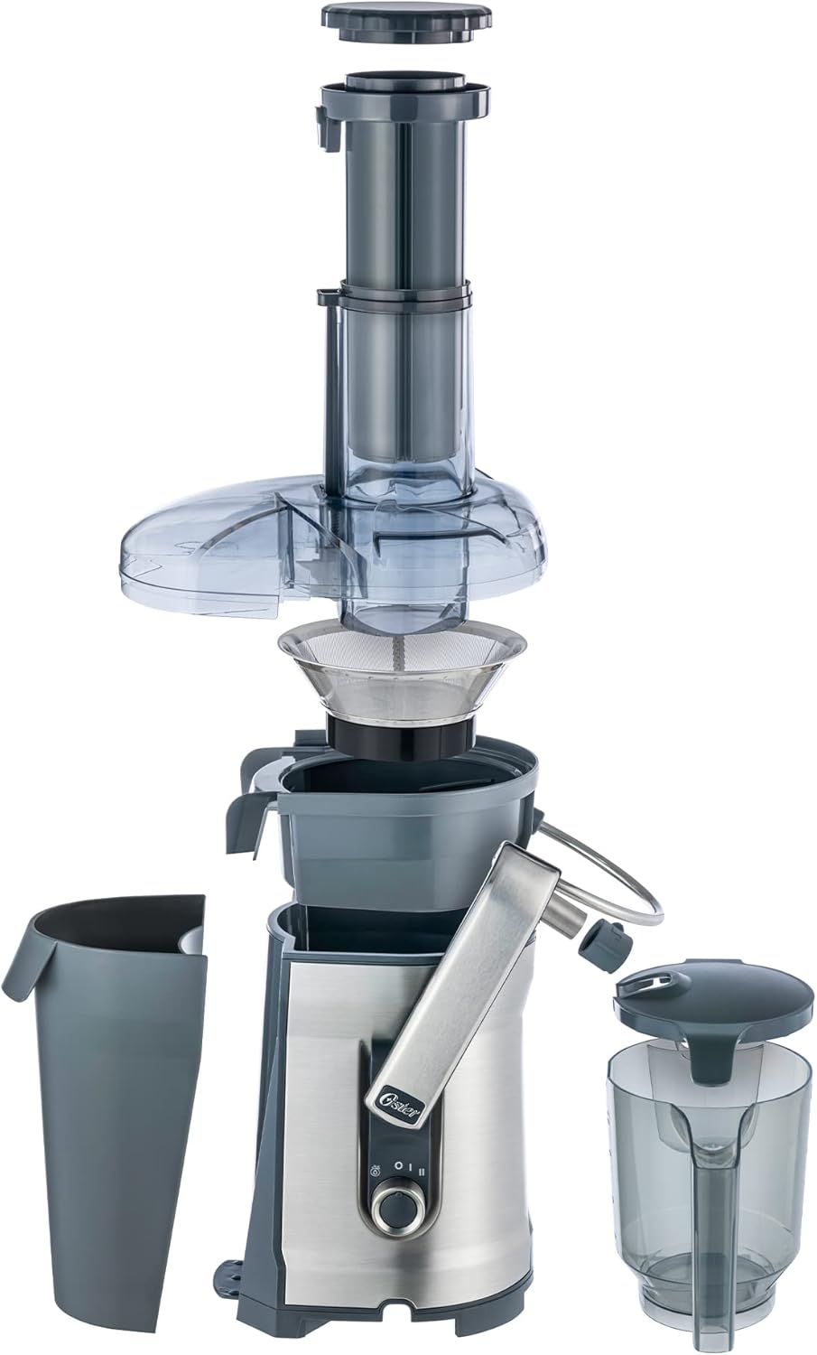 Oster Easy-to-Clean Professional Juicer, Stainless Steel Juice Extractor, Auto-Clean Technology, XL Capacity, Gray0
