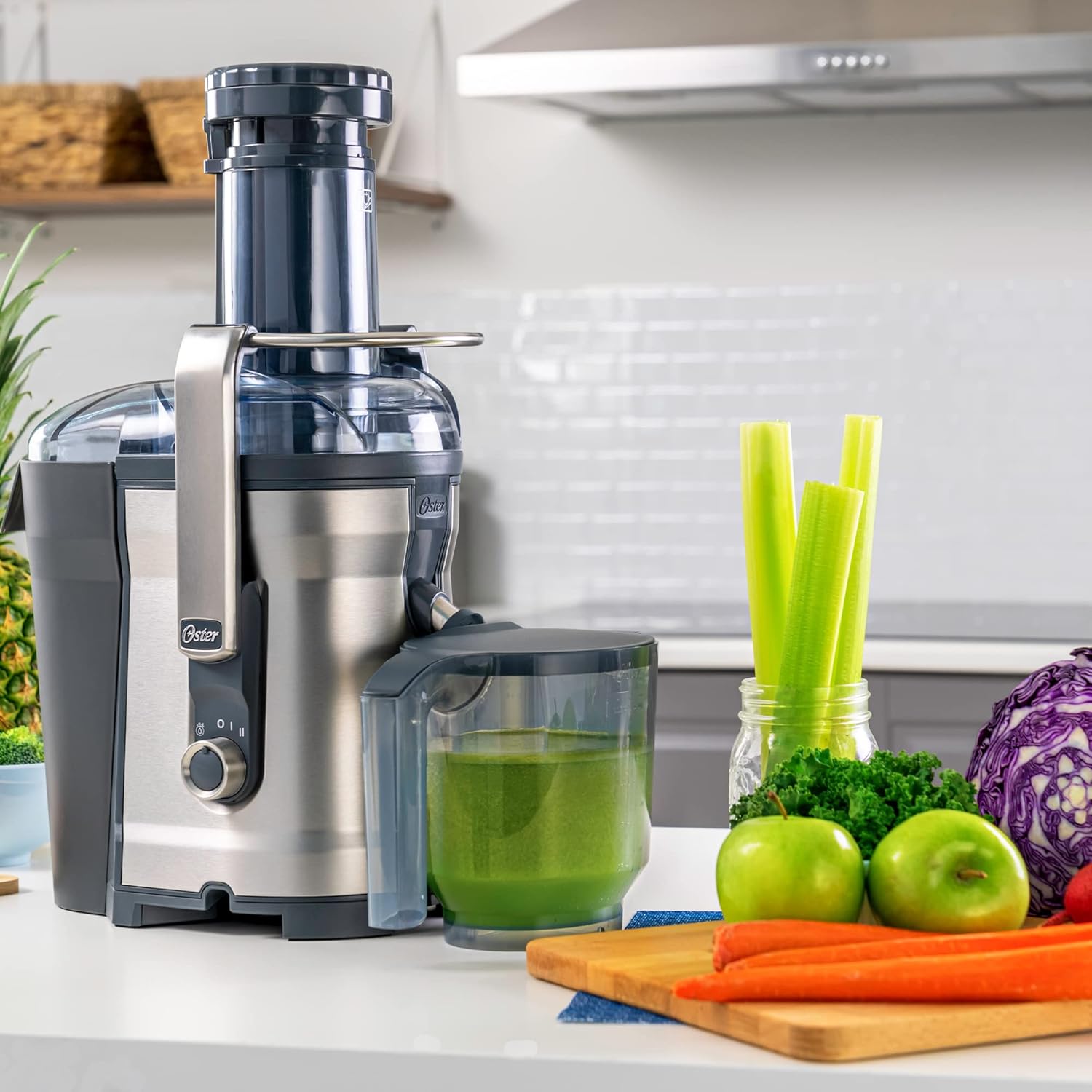 Oster Easy-to-Clean Professional Juicer, Stainless Steel Juice Extractor, Auto-Clean Technology, XL Capacity, Gray5
