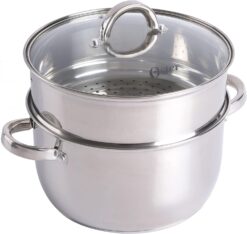 Oster Sangerfield 6 Qt Dutch Oven Casserole with Steamer Basket, Stainless Steel