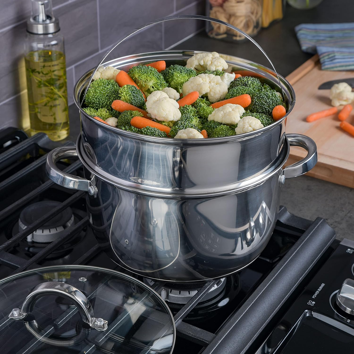 Oster Sangerfield 6 Qt Dutch Oven Casserole with Steamer Basket, Stainless Steel7