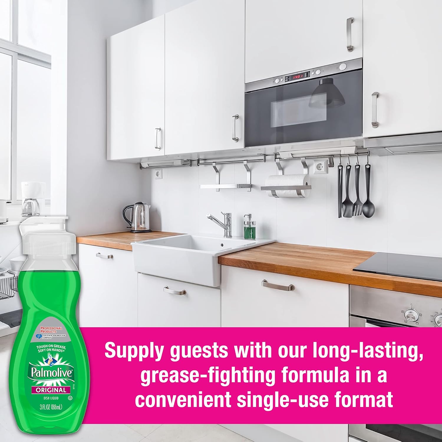 PALMOLIVE Dishwashing Liquid, Travel Dish Soap, Original Scent, Green, 3 Fluid Ounce Bottle (Case of 72) - Total of 216 Fluid Ounces - Dishwashing Liquid - Kitchen Soap & Cleaning Supplies2