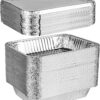 PLASTICPRO Disposable 9 x 13 Aluminum Foil Pans With Lids Half Size Deep Steam Table Bakeware - Cookware Perfect for Baking Cakes, Bread, Meatloaf, Lasagna Pack of 50 Pans & 50 Lids