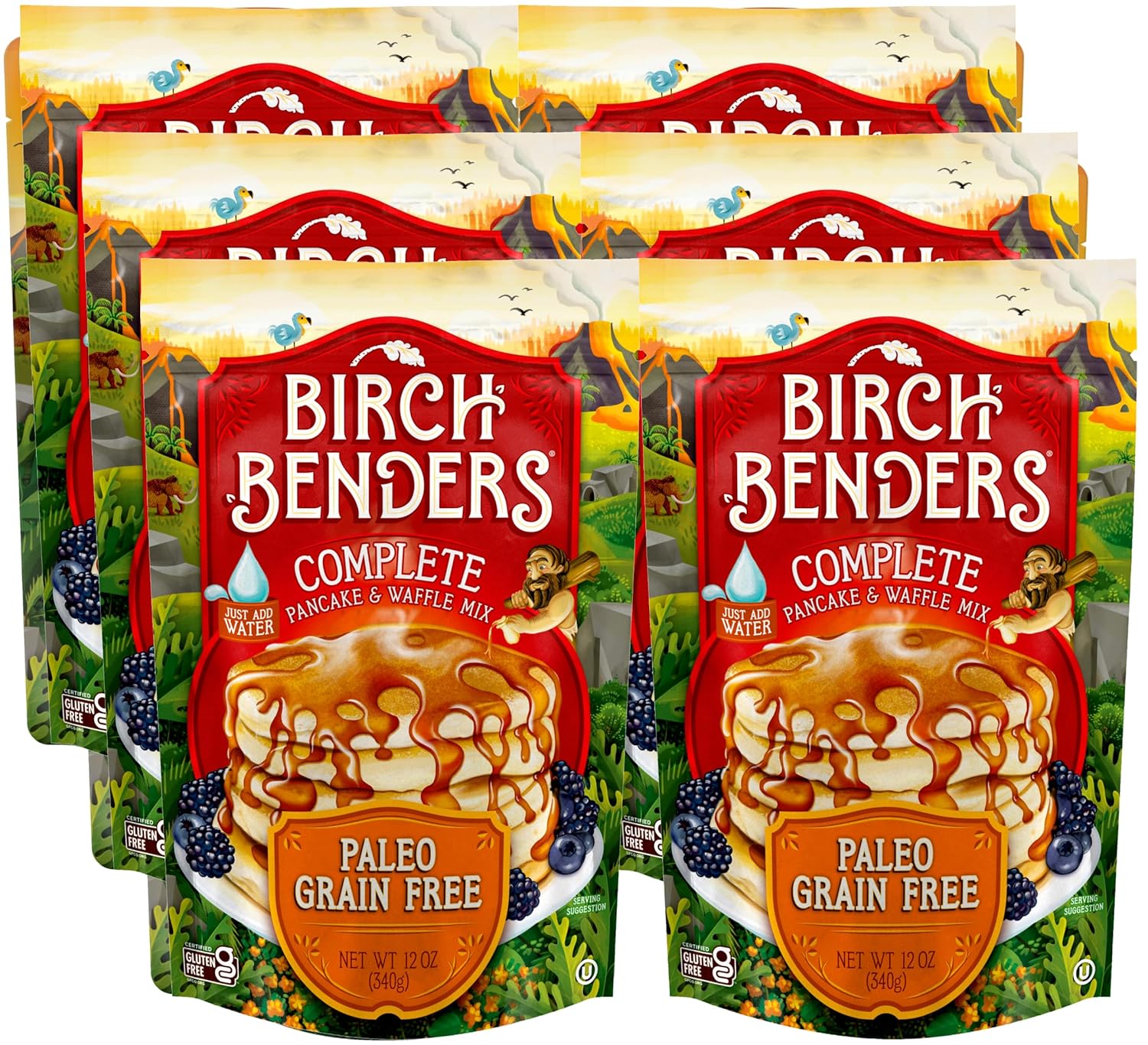 Paleo Pancake and Waffle Mix by Birch Benders, Made with Coconut, Almond and Sweet Potato Flour, Just Add Water, 12 Ounce (Pack of 6) Paleo Pancake and Waffle Mix by Birch Benders, Made with Coconut, Almond and Sweet Potato Flour, Just Add Water, 12 Ounce (Pack of 6)