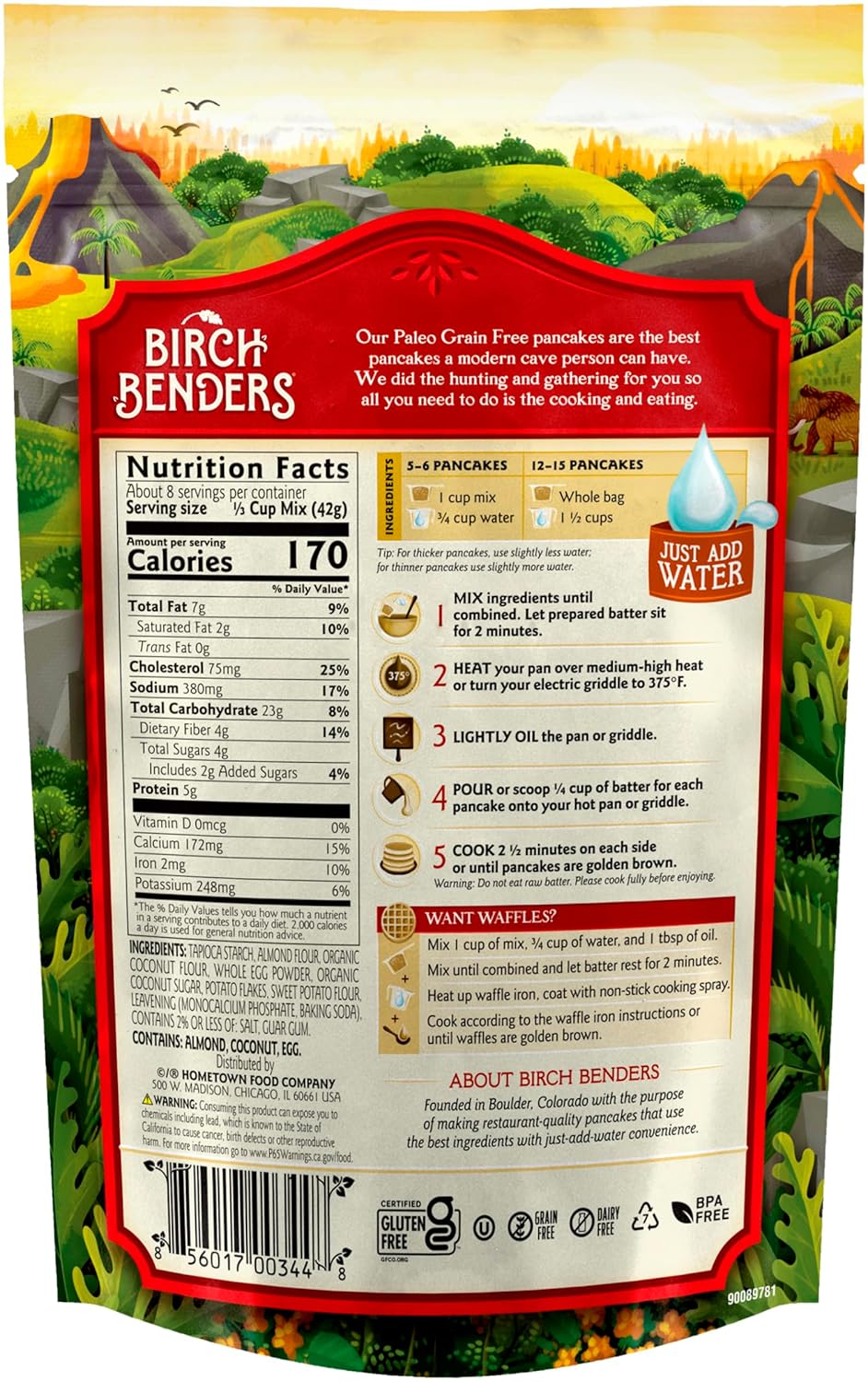 Paleo Pancake and Waffle Mix by Birch Benders, Made with Coconut, Almond and Sweet Potato Flour, Just Add Water, 12 Ounce (Pack of 6)1