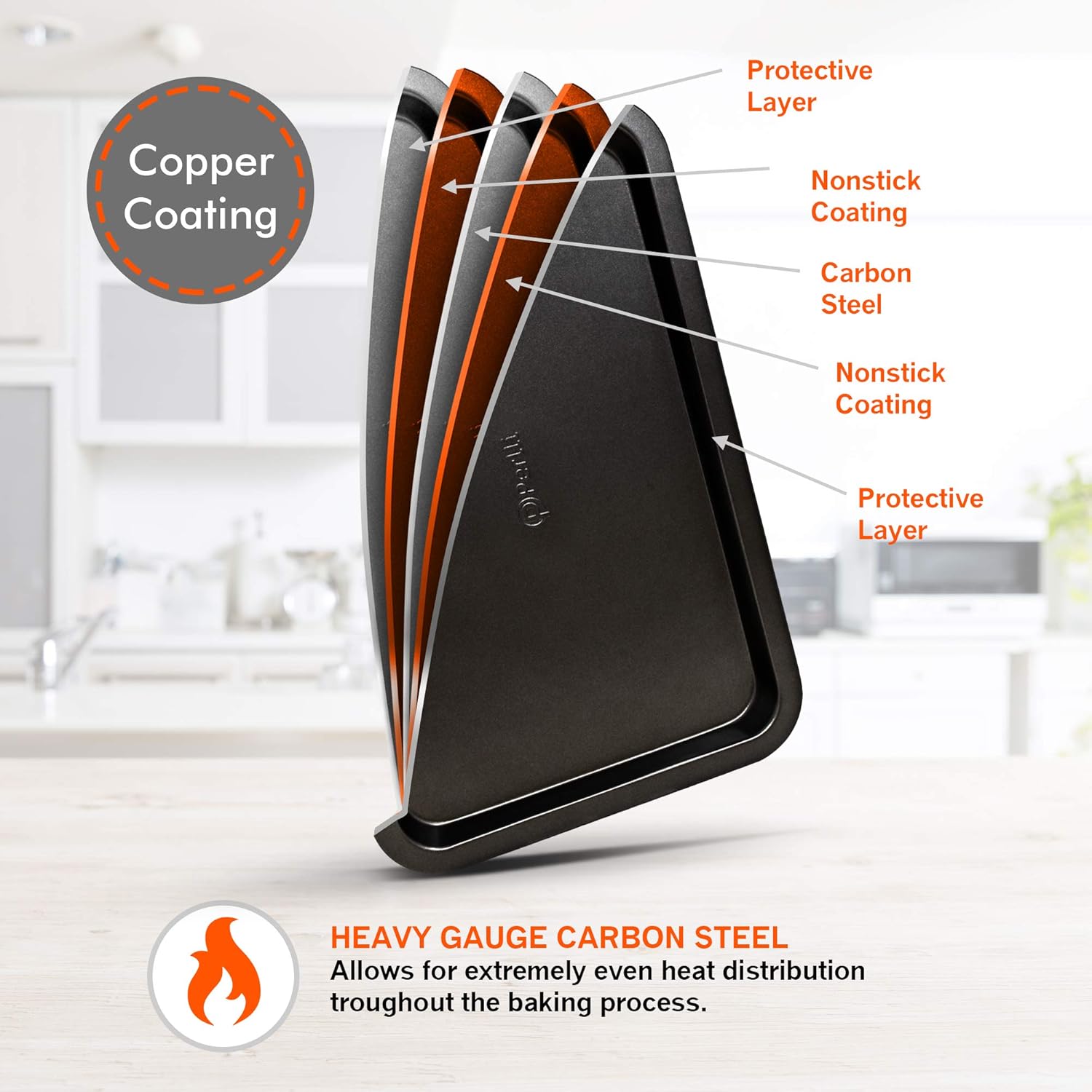 Perlli Baking Pan 10 Piece Set Nonstick Carbon Steel Gray Oven Bakeware Kitchen Set, 2 Cookie Sheets, 2 Round Cake Pans, Square Pan, Roasting Pan, Loaf Pan, Crisp Pan, Pizza Crisper, & Muffin Pan1