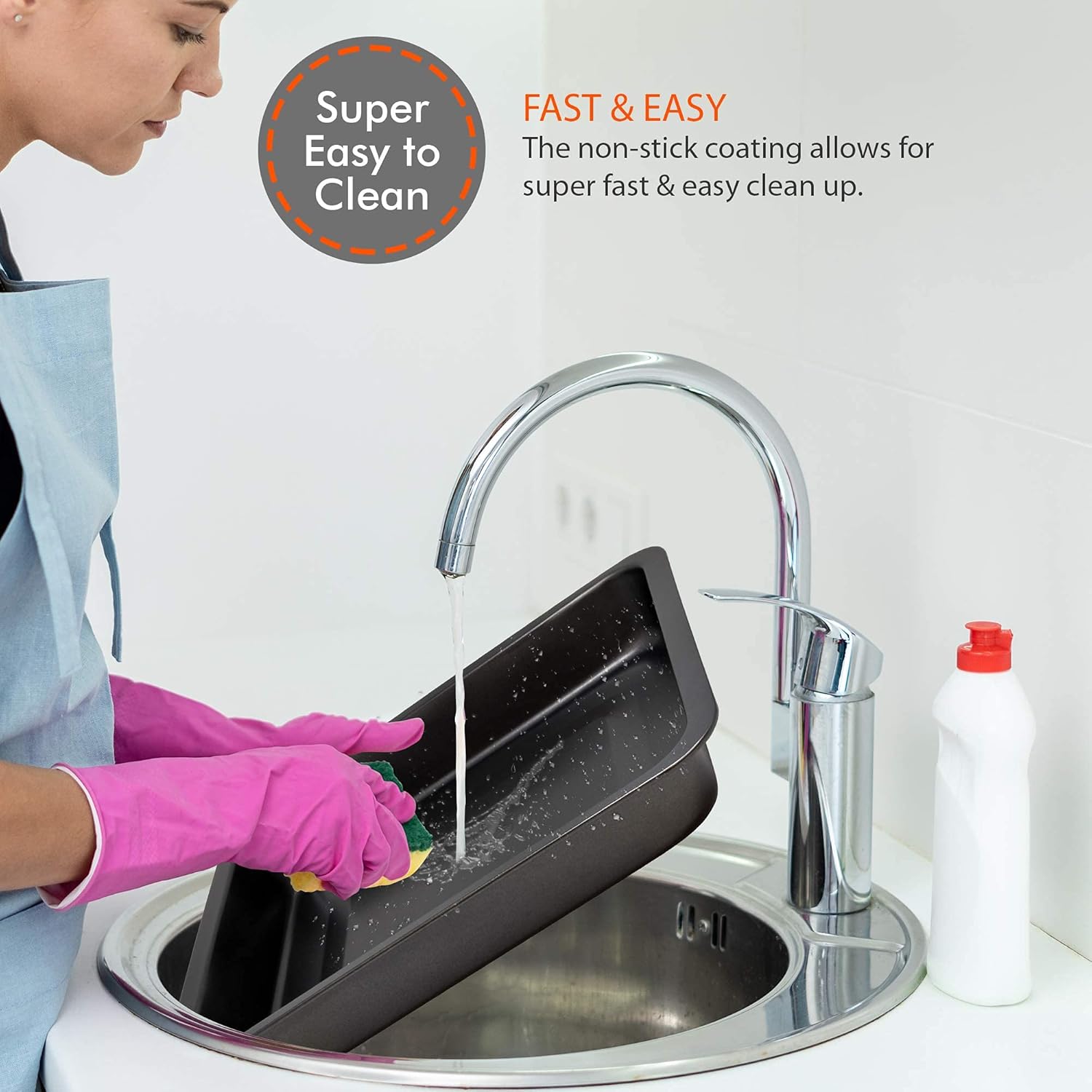 Perlli Baking Pan 10 Piece Set Nonstick Carbon Steel Gray Oven Bakeware Kitchen Set, 2 Cookie Sheets, 2 Round Cake Pans, Square Pan, Roasting Pan, Loaf Pan, Crisp Pan, Pizza Crisper, & Muffin Pan6