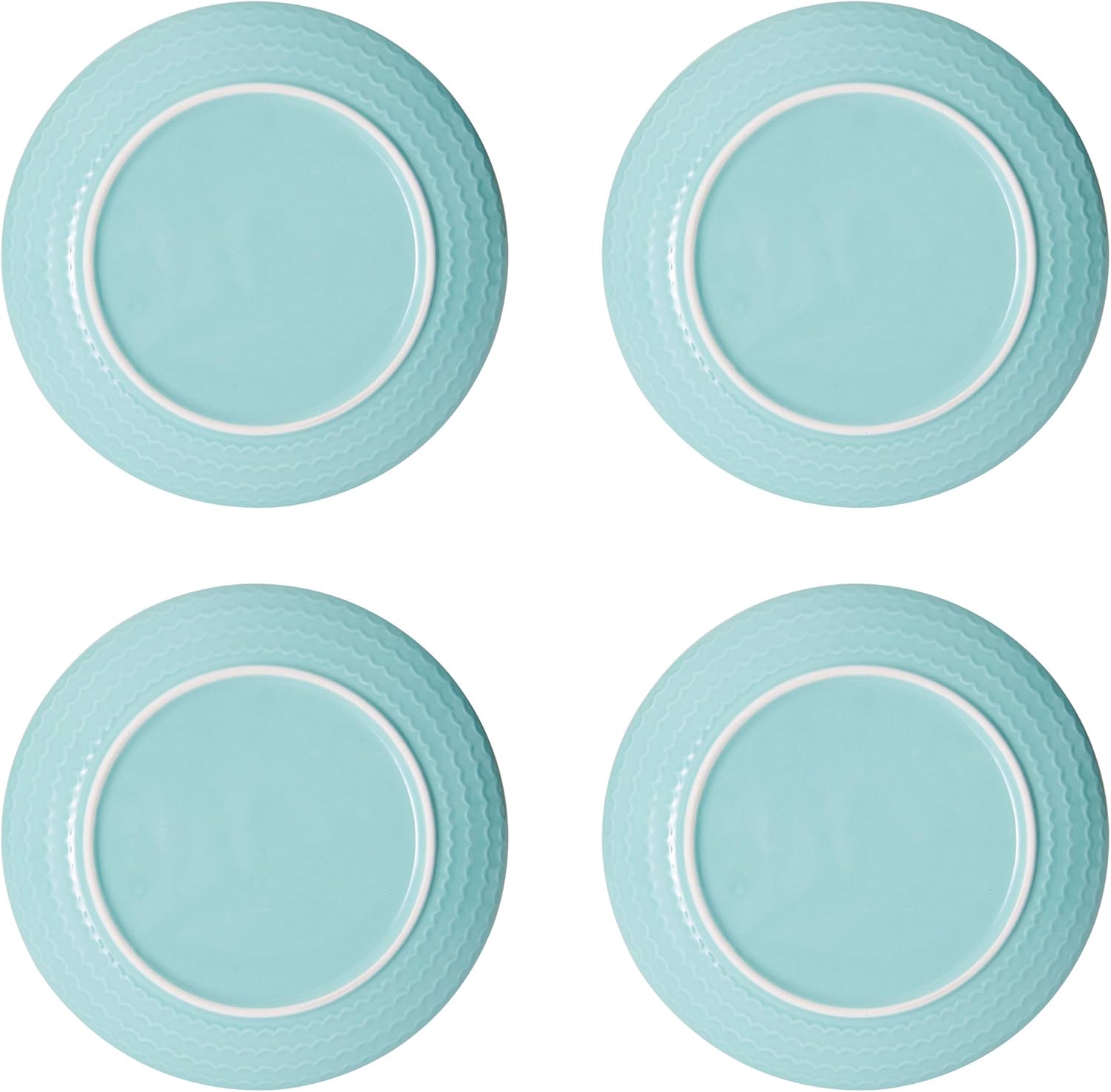 Pfaltzgraff Venice 16-Piece Stoneware Dinnerware Set, Service for 4, Aqua White0