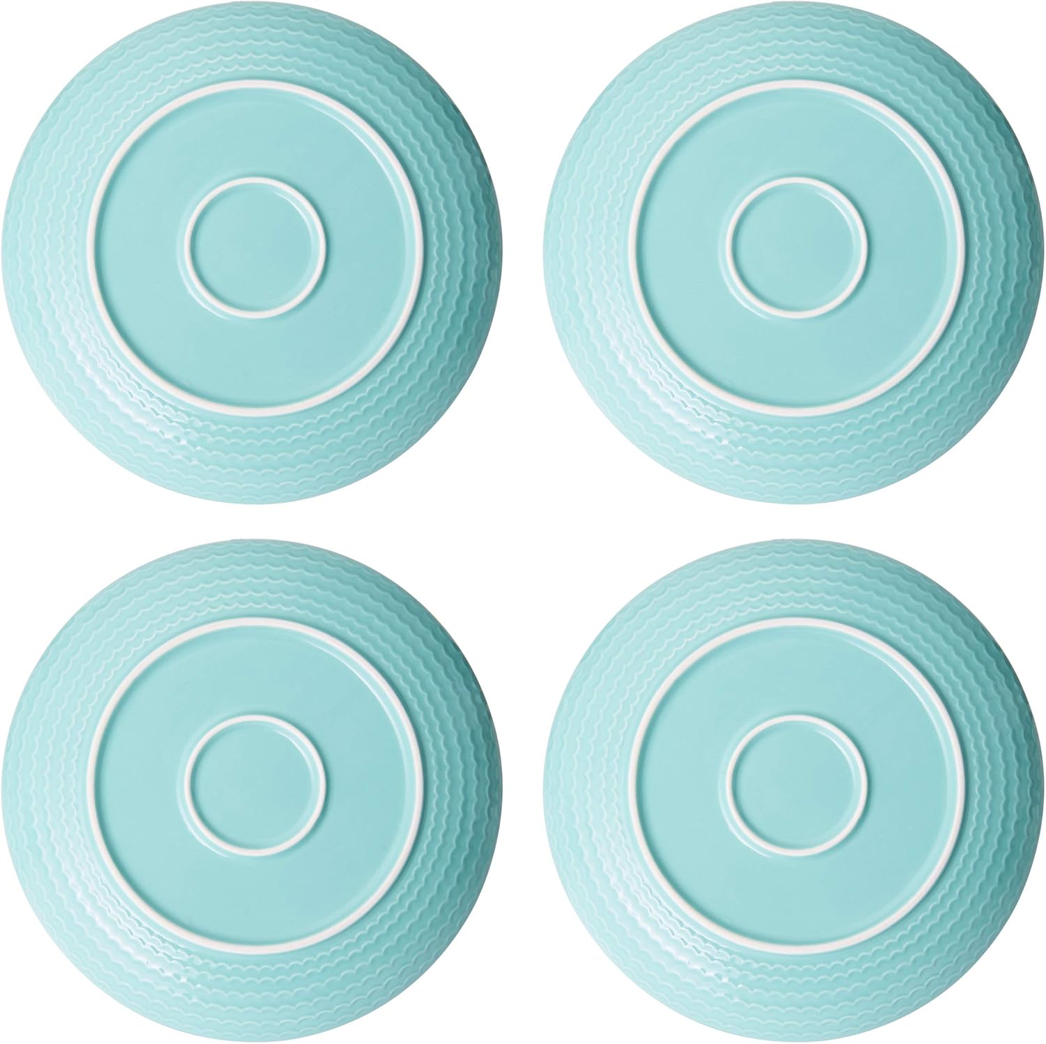 Pfaltzgraff Venice 16-Piece Stoneware Dinnerware Set, Service for 4, Aqua White02