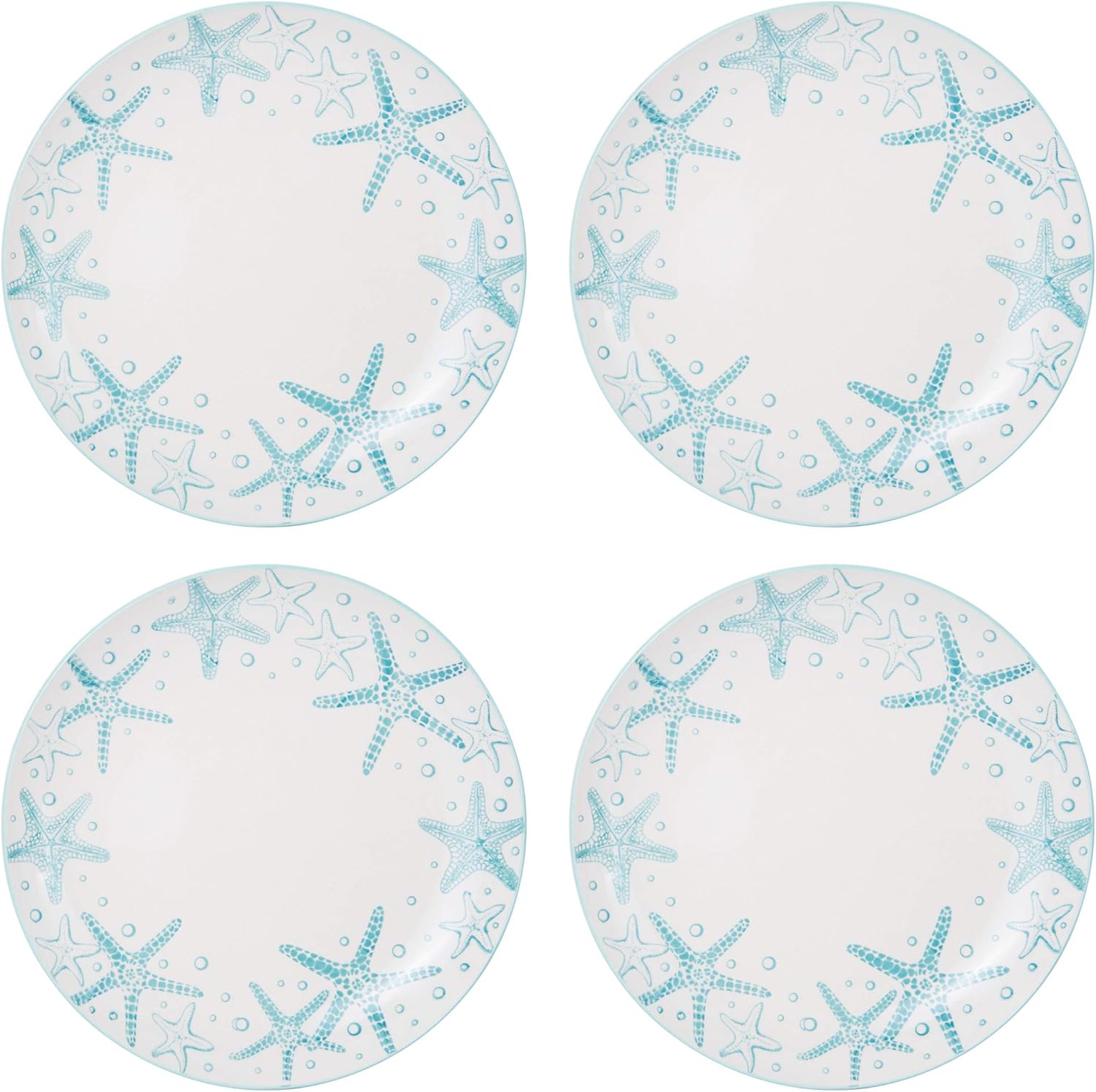 Pfaltzgraff Venice 16-Piece Stoneware Dinnerware Set, Service for 4, Aqua White5