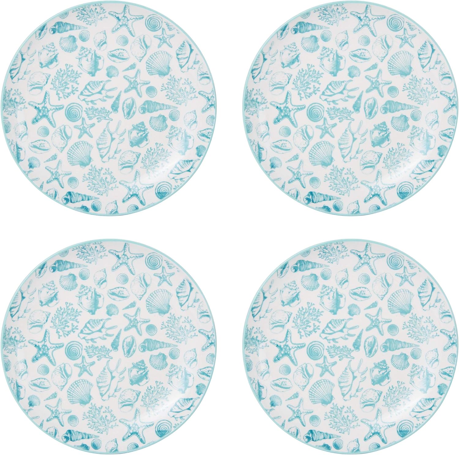 Pfaltzgraff Venice 16-Piece Stoneware Dinnerware Set, Service for 4, Aqua White6