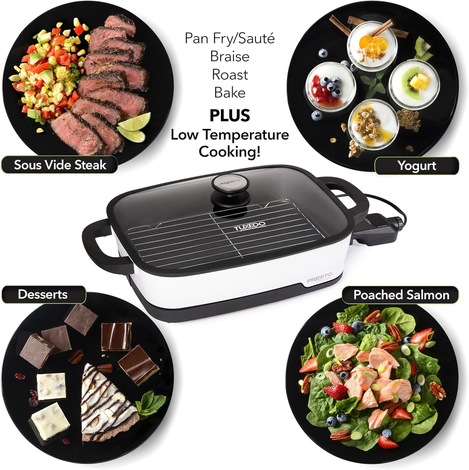 Presto 06854 Tuxedo Digital Precision Skillet, Sous Vide, Multi-Cooker5
