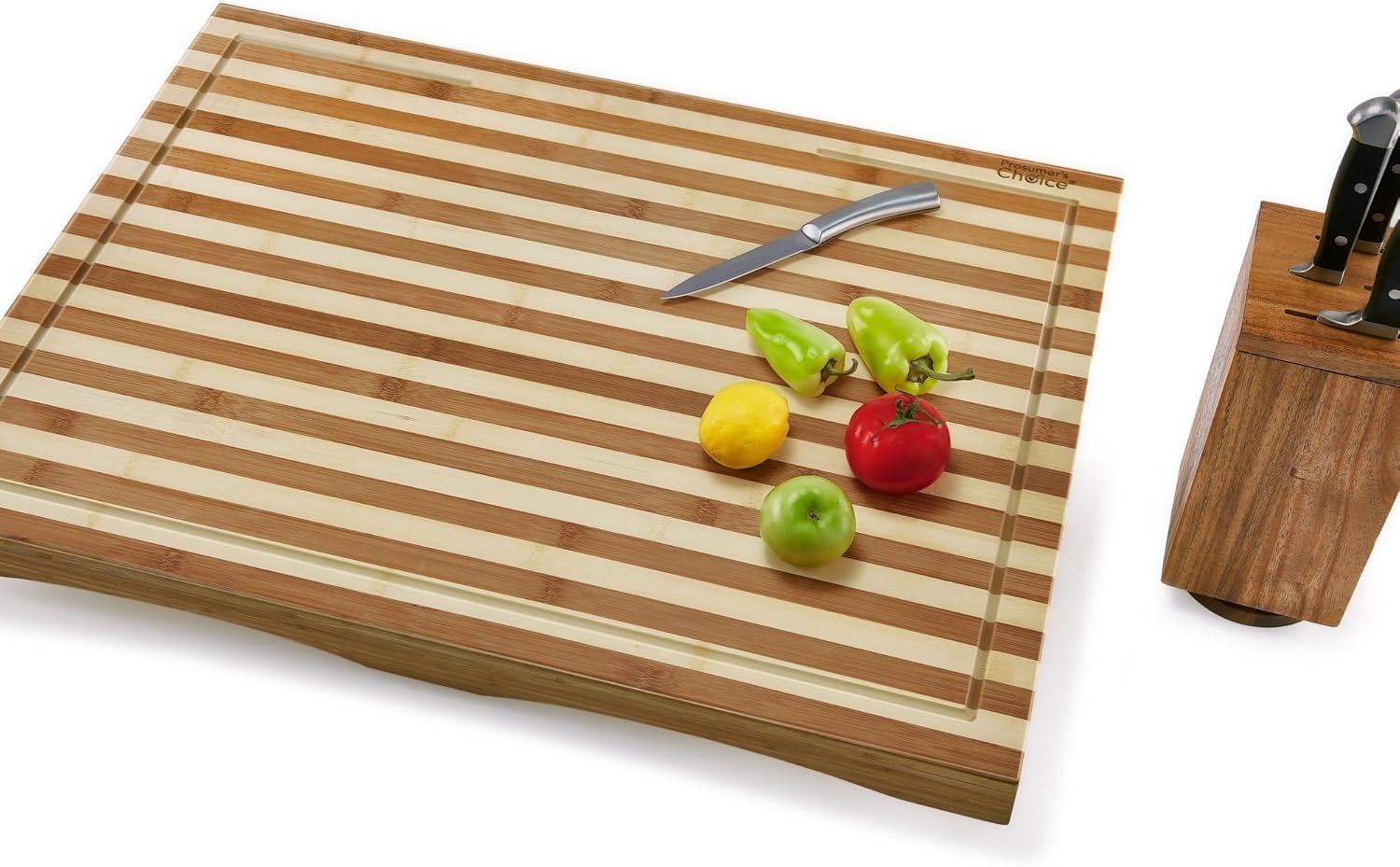 Prosumer's Choice Stovetop Cover Bamboo Cutting Board Premium, Sustainable, Expands Kitchen Space, Easy to Clean - with Adjustable Legs and Juice Grooves - Large - 29.5 L x 3.5 W x 21 H9