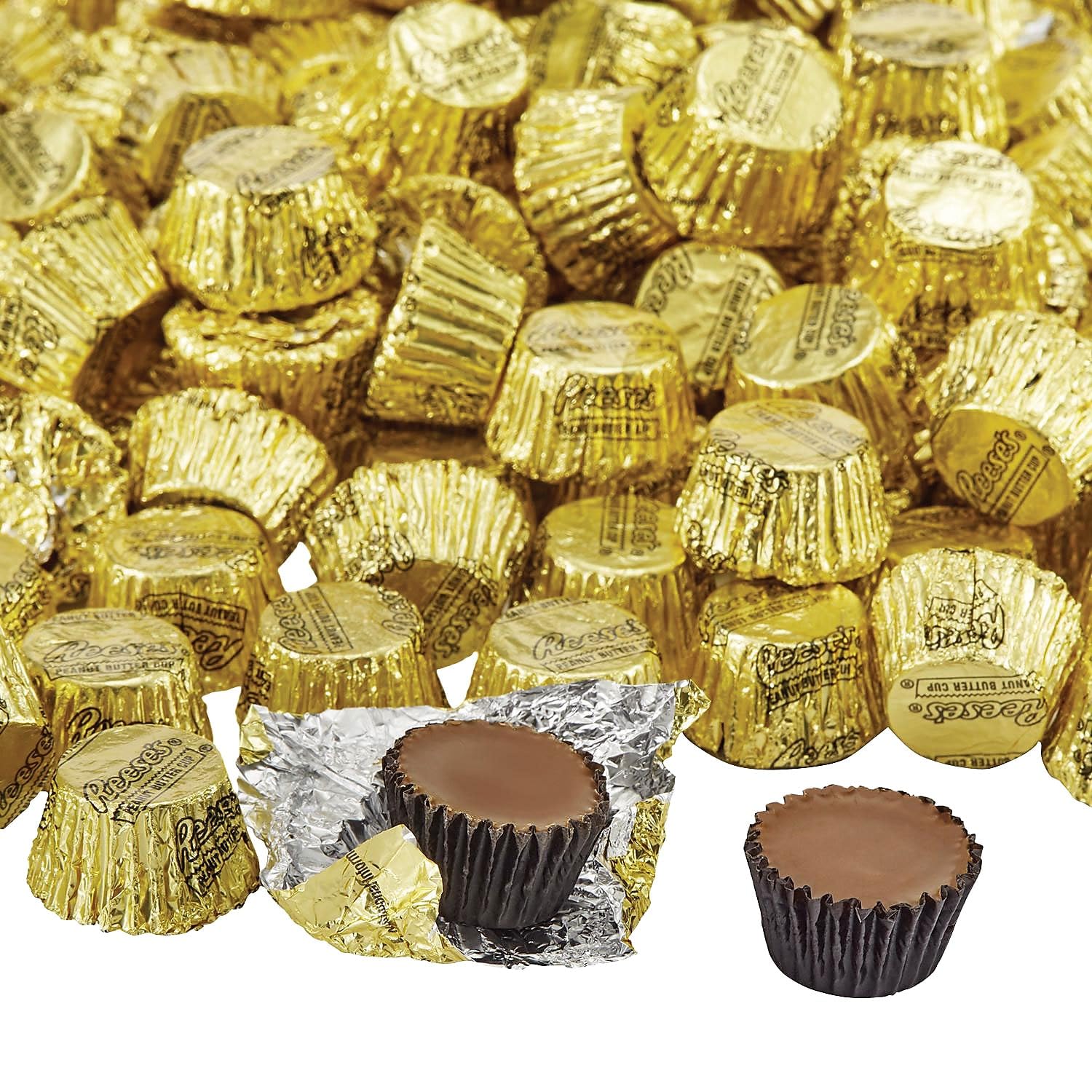 REESE'S Miniatures Gold Foils Milk Chocolate Peanut Butter Cups Candy, Bulk, 66.7 oz Bulk Bag4