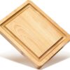 ROSSIE HOME Wood Cutting Board, Heavy-Duty, Pre-Oiled, Reversible Charcuterie Board with Juice Groove and Carrying Handles for Kitchen - Blonde Maple - 11x9 Inch - Style No. 60521