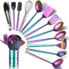 Rainbow Kitchen Utensils Set,13 Pieces Stainless Steel Cooking Utensils Set With Titanium Rainbow Plating,Kitchen Tools Set With Utensil Holder For Non-Stick Cookware Dishwasher Safe (13 Packs)