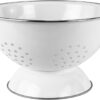 Reston Lloyd Enamel Steel Colander & Vegetable Strainer, 5 Quart, White
