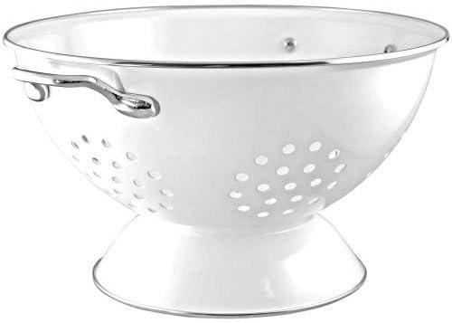 Reston Lloyd Enamel Steel Colander & Vegetable Strainer, 5 Quart, White4
