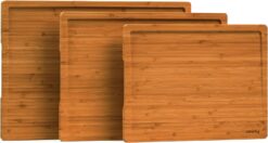 SMIRLY Wooden Cutting Boards For Kitchen - Bamboo Cutting Board Set, Wood Cutting Board Set, Cutting Board Wood, Wooden Chopping Board, Wooden Cutting Board Set