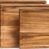 SMIRLY Wooden Cutting Boards For Kitchen - Bamboo Cutting Board Set, Wood Cutting Board Set, Cutting Board Wood, Wooden Chopping Board, Wooden Cutting Board Set, Acacia Wood