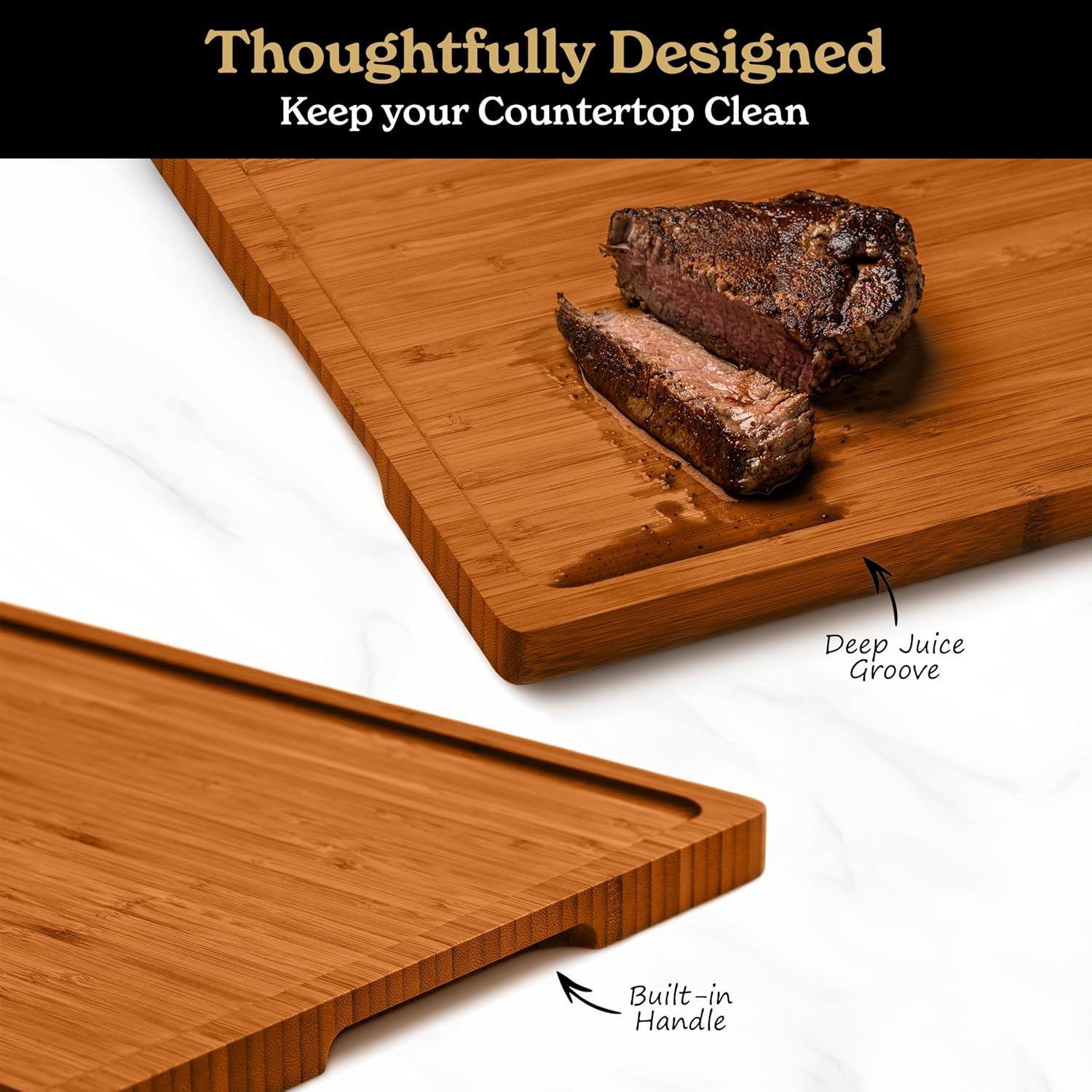 SMIRLY Wooden Cutting Boards For Kitchen - Bamboo Cutting Board Set, Wood Cutting Board Set, Cutting Board Wood, Wooden Chopping Board, Wooden Cutting Board Set4