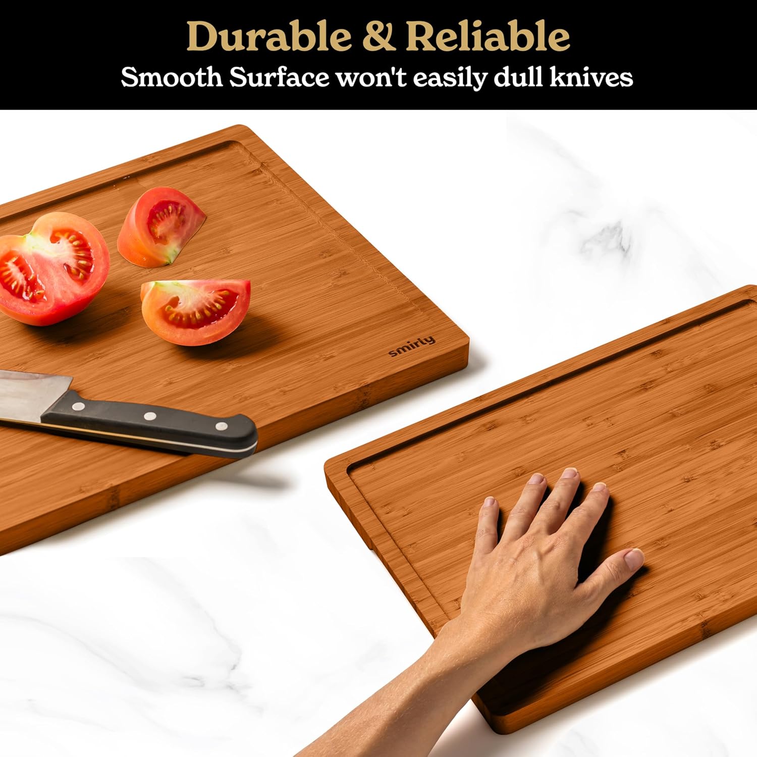 SMIRLY Wooden Cutting Boards For Kitchen - Bamboo Cutting Board Set, Wood Cutting Board Set, Cutting Board Wood, Wooden Chopping Board, Wooden Cutting Board Set5