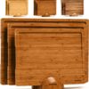 SMIRLY Wooden Cutting Boards For Kitchen - Bamboo Cutting Board Set with Holder, Wood Cutting Board Set, Cutting Board Wood, Wooden Chopping Board, Wooden Cutting Board Set