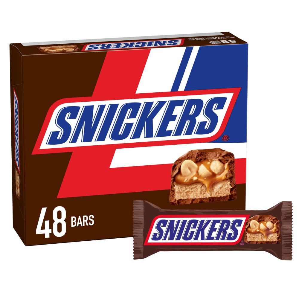 SNICKERS Full Size Bulk Milk Chocolate Candy Bars, 1.86 oz Bar, 48 ct Box SNICKERS Full Size Bulk Milk Chocolate Candy Bars, 1.86 oz Bar, 48 ct Box