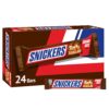 SNICKERS Original Milk Chocolate Trick or Treat Halloween Candy Bars Individually Wrapped Share Size Candy Bars, 3.29 Oz Packs, 24 Ct