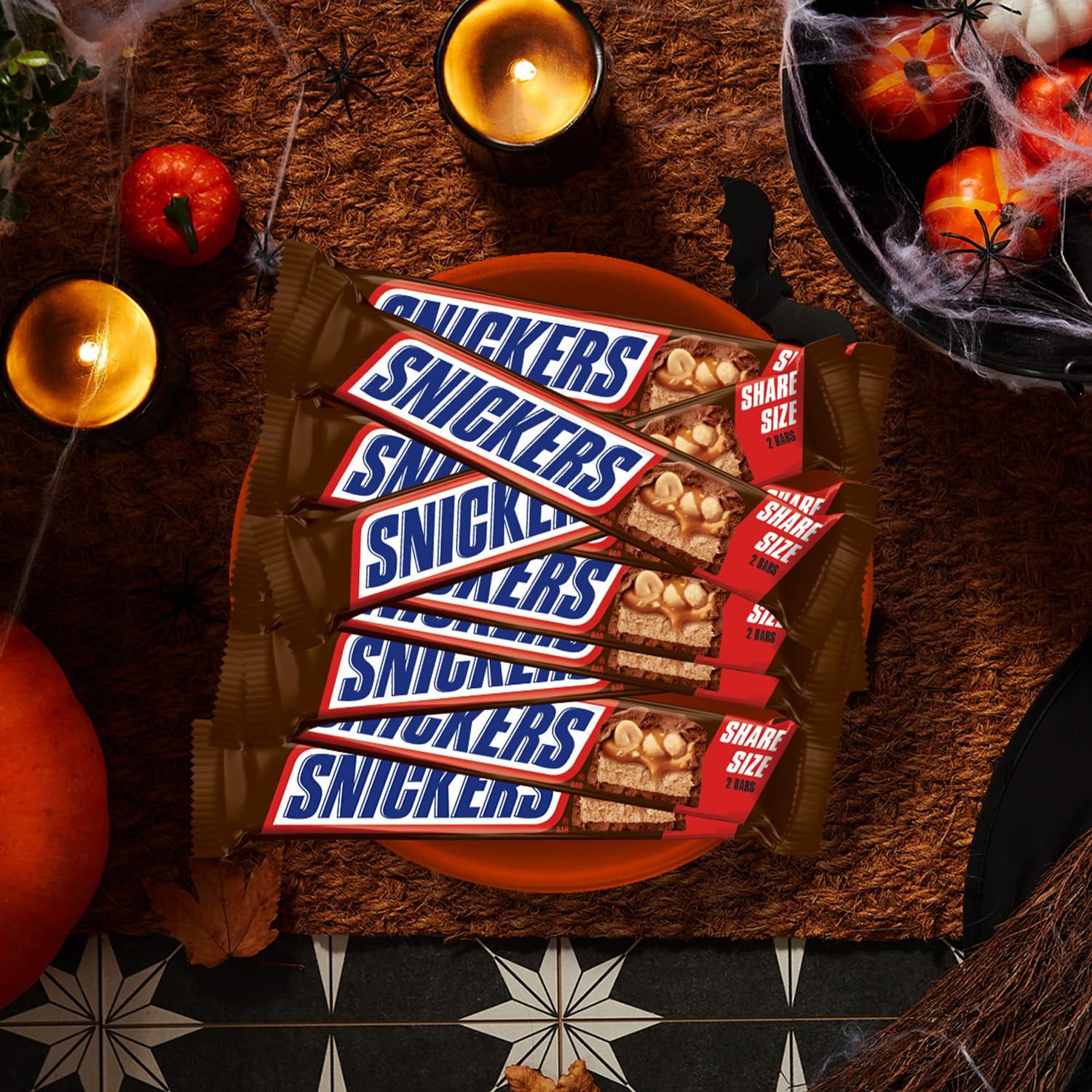 SNICKERS Original Milk Chocolate Trick or Treat Halloween Candy Bars Individually Wrapped Share Size Candy Bars, 3.29 Oz Packs, 24 Ct6