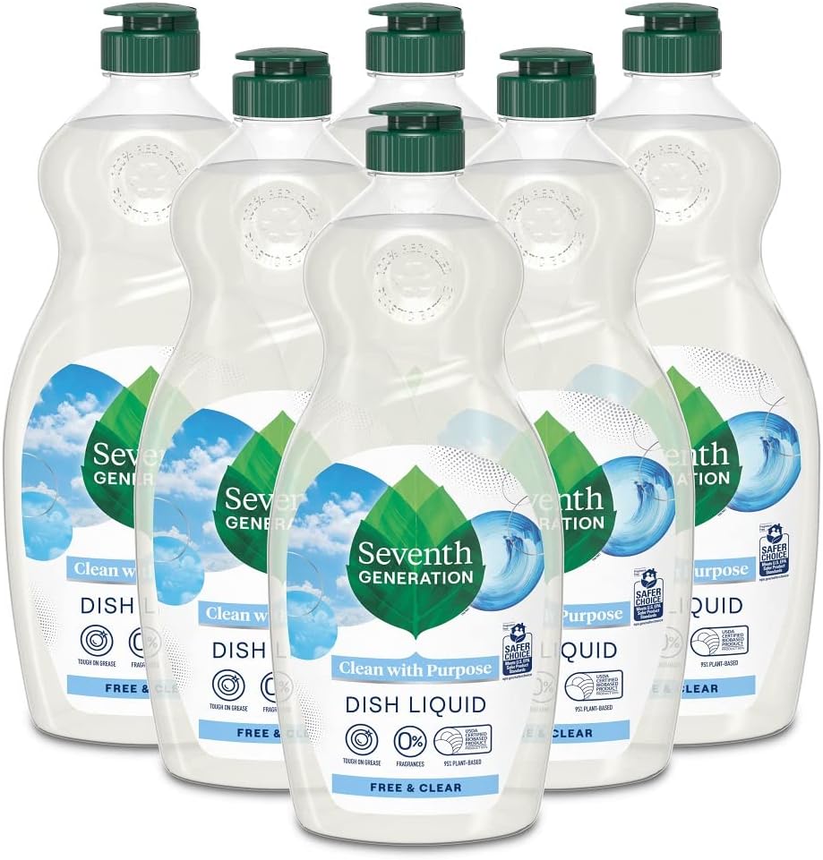 Seventh Generation Dish Liquid Soap, Free & Clear, 25 Oz, Pack of 6 Seventh Generation Dish Liquid Soap, Free & Clear, 25 Oz, Pack of 6