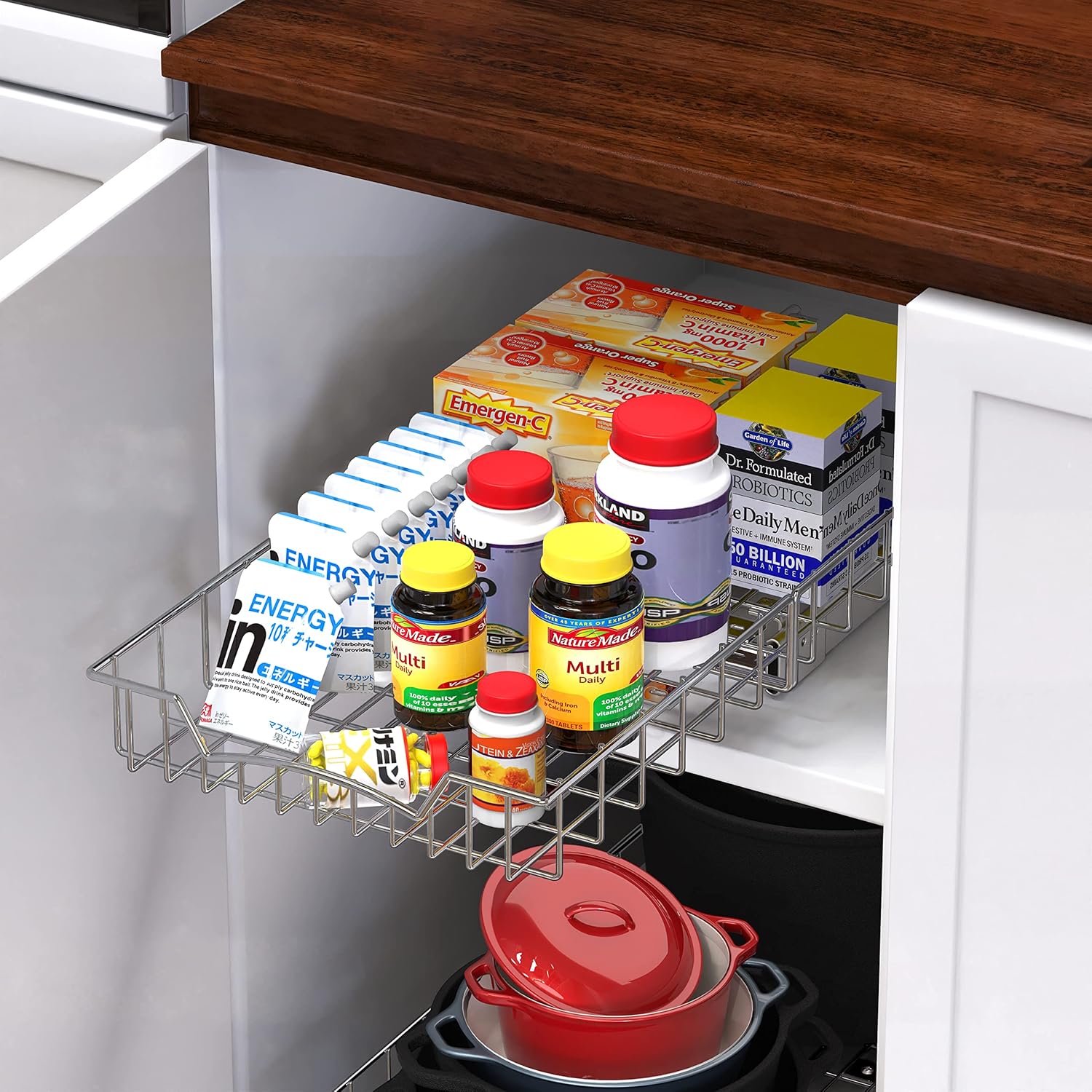 Simple Houseware Cabinet Pull Out Sliding Shelf Drawer Organizer (11 x 21)5