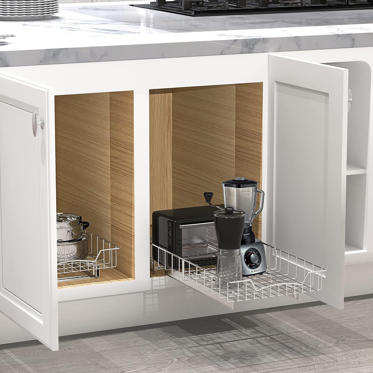 Simple Houseware Cabinet Pull Out Sliding Shelf Drawer Organizer (11 x 21)7