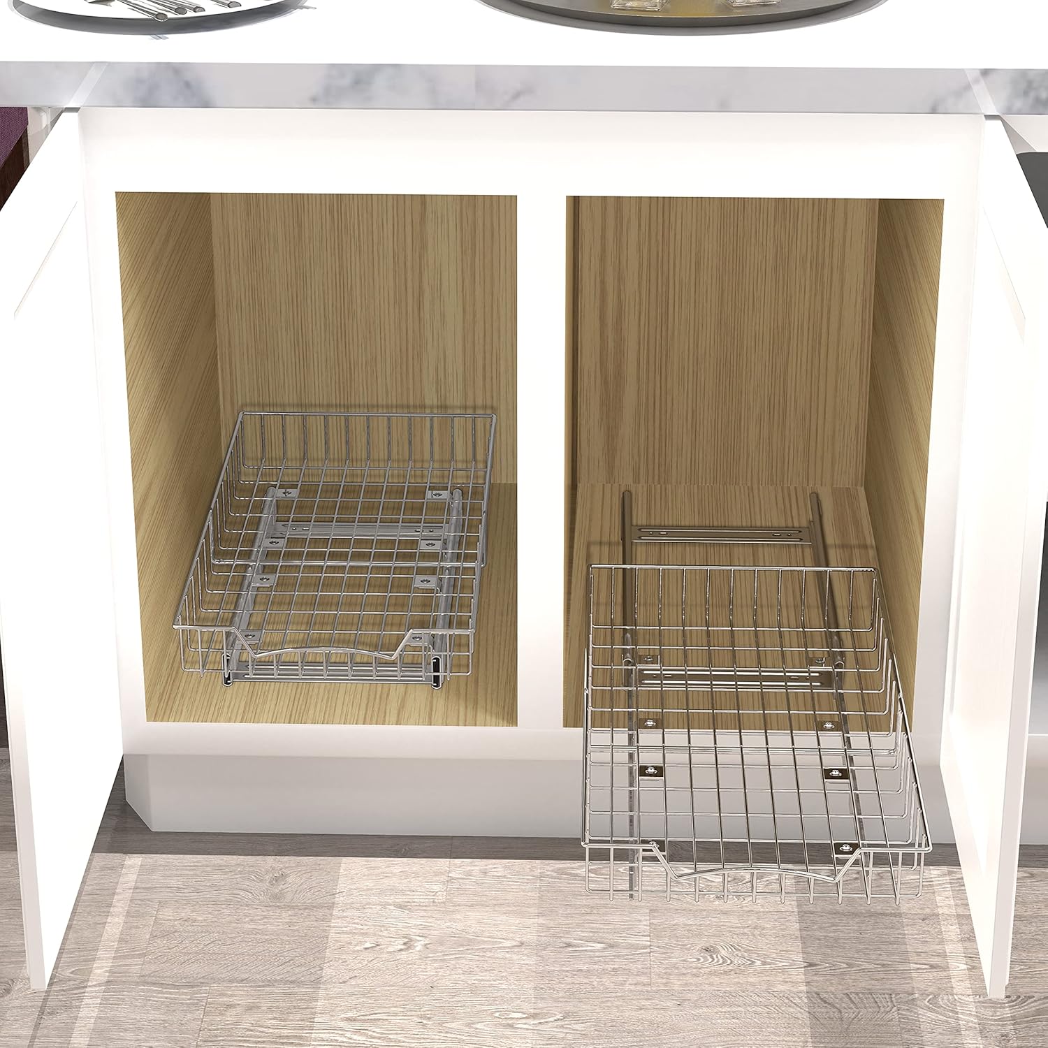 Simple Houseware Cabinet Pull Out Sliding Shelf Drawer Organizer (11 x 21)834