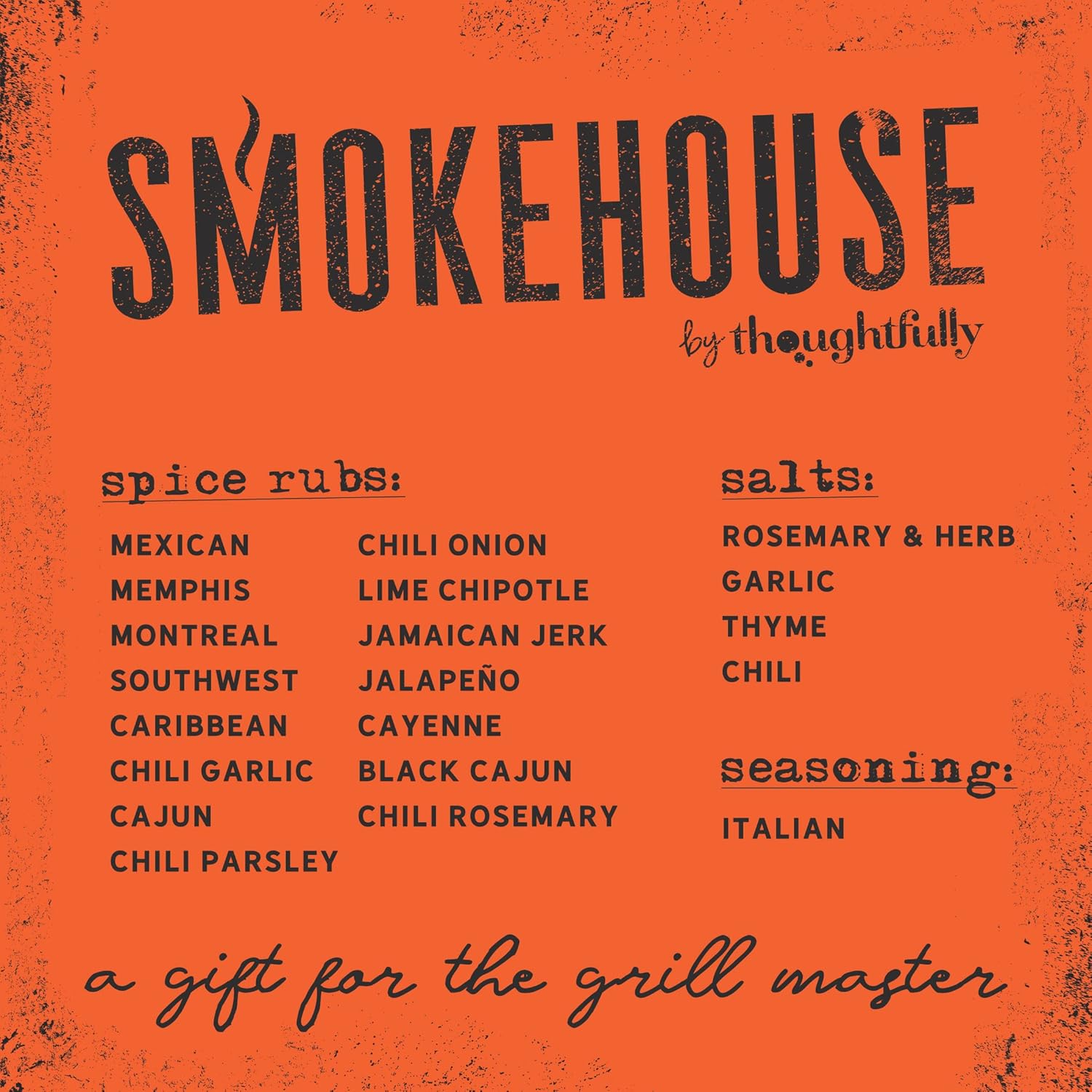 Smokehouse by Thoughtfully Ultimate Grilling Spice Set, Grill Seasoning Gift Set Flavors Include Chili Garlic, Rosemary and Herb, Lime Chipotle, Cajun Seasoning and More, Pack of 207
