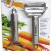 Stainless Steel Blade Vegetable Peeler Julienne Tool with Garnishing Feature - Slicer Shredder Cutter for Kitchen Home Staple - TTPLR