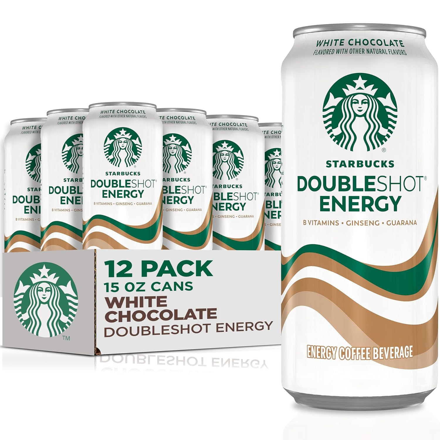 Starbucks Doubleshot Energy Drink Coffee Beverage, White Chocolate, Iced Coffee, 15 fl oz Cans (12 Pack) (Packaging May Vary) Starbucks Doubleshot Energy Drink Coffee Beverage, White Chocolate, Iced Coffee, 15 fl oz Cans (12 Pack) (Packaging May Vary)