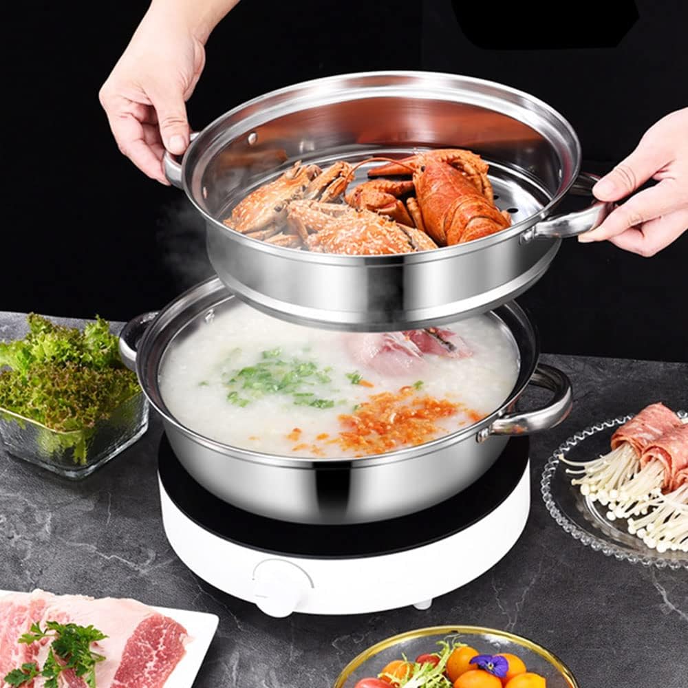 Steamer Pot for Cooking 11.9 inch Steamer Pot Upgrade Capacity, 2-tier Multipurpose 18 8 Stainless Steel Steam Pot Cookware with Lid for Vegetable, Dumpling, Stock, Sauce, Food7