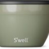 S'well Stainless Steel Salad Bowl Kit 64oz, Mountain Sage, Comes with 2oz Mini Canister and Removable Tray for Organization, Leakproof, Easy to Clean, Dishwasher Safe