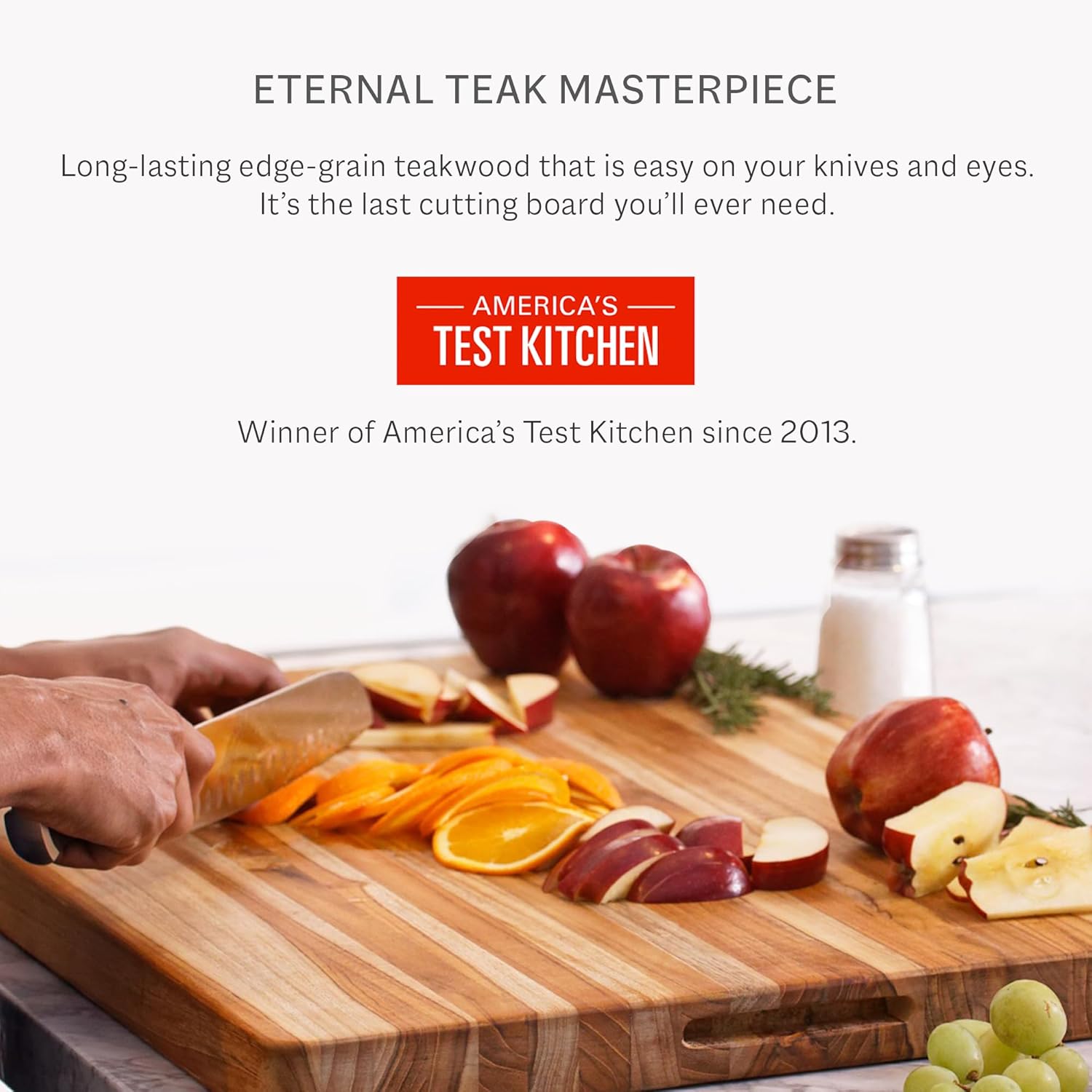 Teakhaus Carving Board - Extra Large (XL) Wood Cutting Board with Juice Groove and Grip Handles - Reversible Teak Edge Grain Wood - Knife Friendly - FSC Certified1