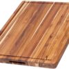 Teakhaus Carving Board - Large (L) Wood Cutting Board with Juice Groove and Grip Handles - Reversible Teak Edge Grain Wood - Knife Friendly - FSC Certified
