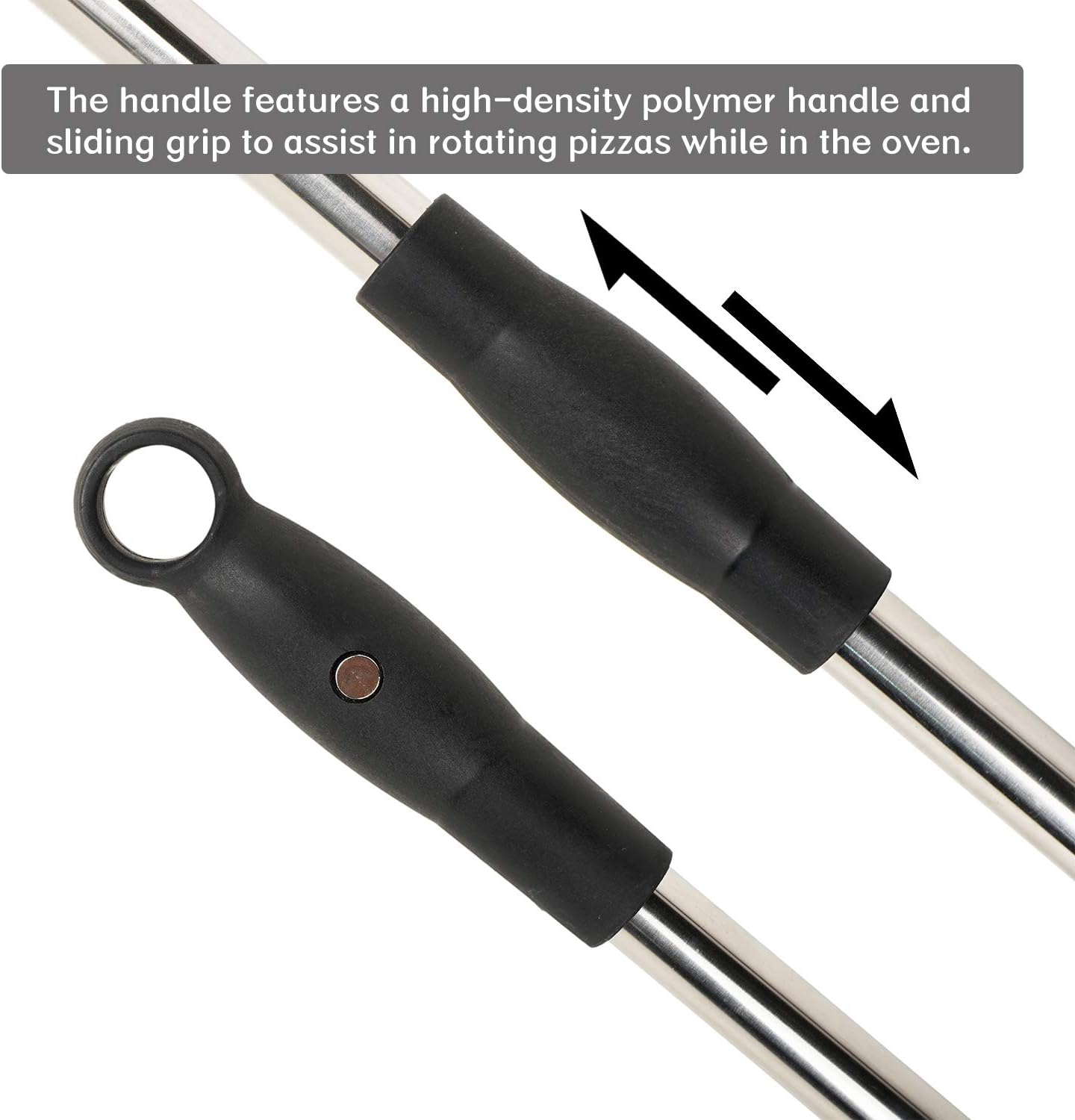 Turning Pizza Peel for Brick Oven,9 Stainless Steel Small Round Perforated Pizza Paddle with 47 Long Handle…5