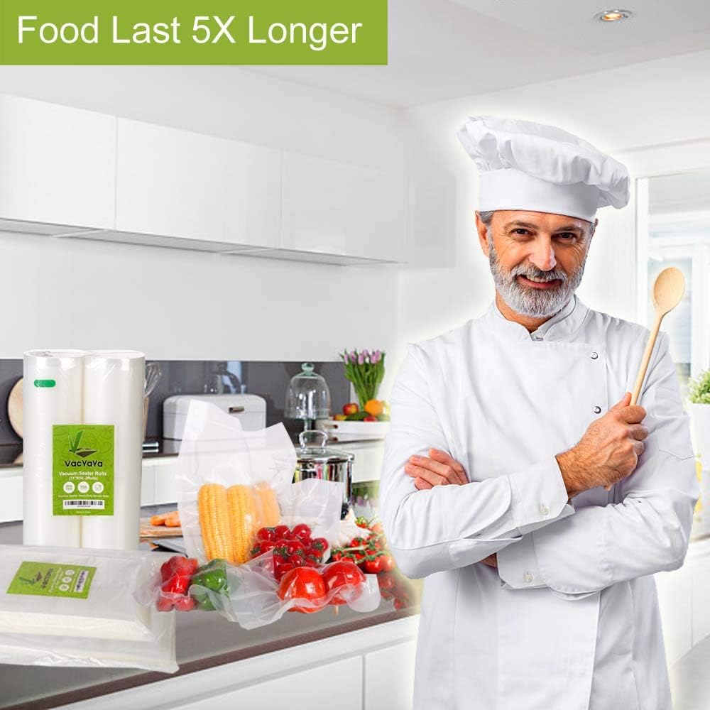 VacYaYa 200 Gallon Size 11 x 16 Inch Vacuum Sealer Freezer Storage Machine Bags for Food,Vac Seal a Meal Bags with BPA Free and Heavy Duty Sous Vide Vaccume Seal Safe PreCut Bag1