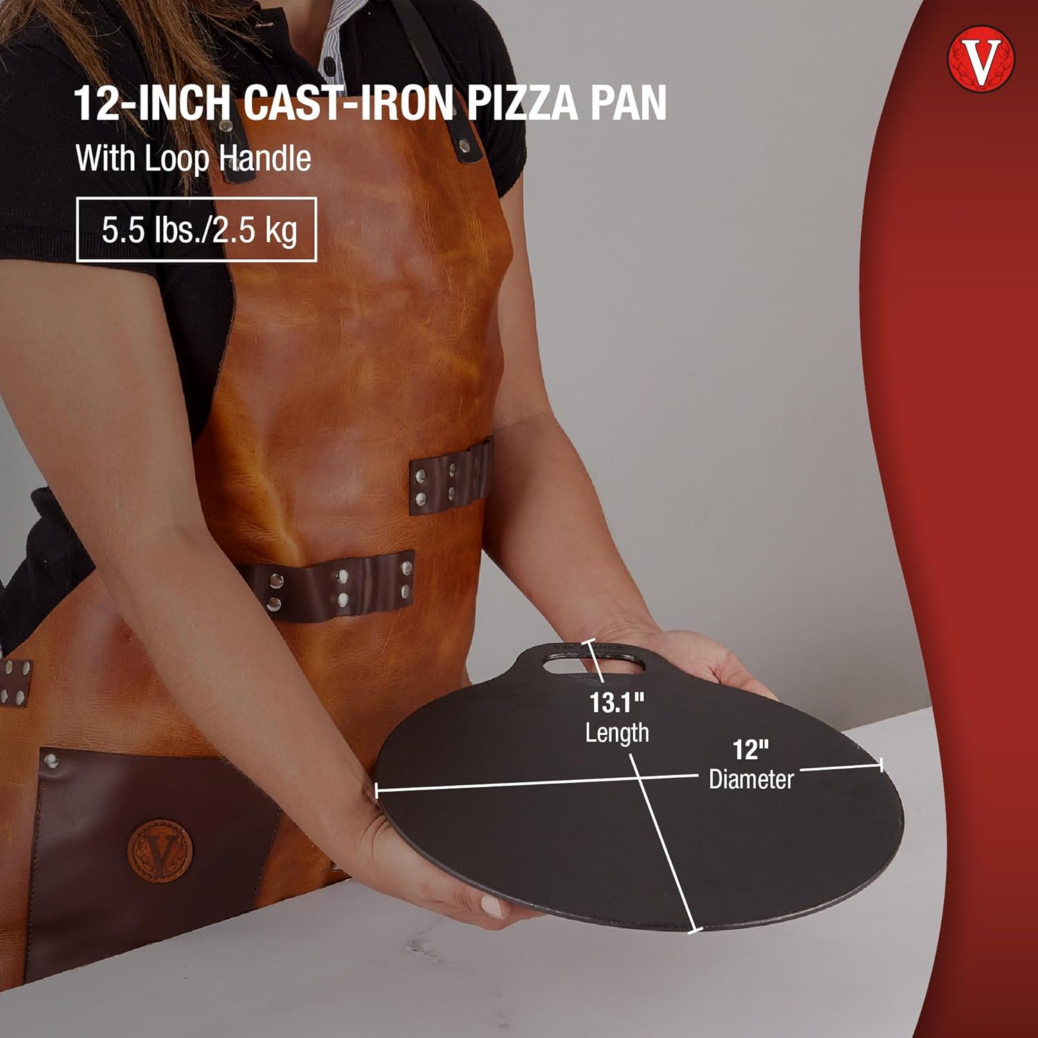 Victoria 12-Inch Cast Iron Tawa Dosa Pan, Pizza Pan with a Loop Handle, Crepe Pan Preseasoned with Flaxseed Oil, Made in Colombia09