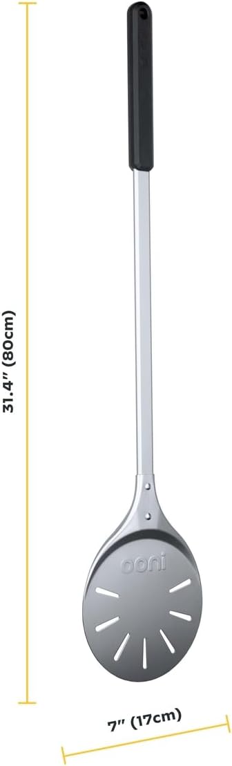 ooni Pizza Turning Peel - 7 Inch Pizza Turning Peel, Sliding Pizza Peel, Perforated Turning Peel, Pizza Turner, Pizza Oven Accessories, Pizza Tools, Long Handle Pizza Peel Turner, Lightweight Peel1