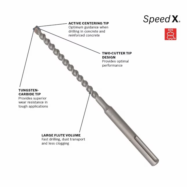 Bosch 1 2-in x 13-in Alloy Steel Masonry Drill Bit for Sds-max Drill3_11zon