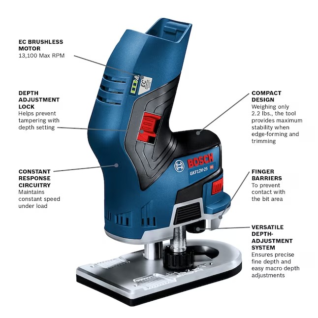 Bosch 1 4-in 0.25-HP Brushless Fixed Cordless Router (Battery and Charger Not Included)1_11zon