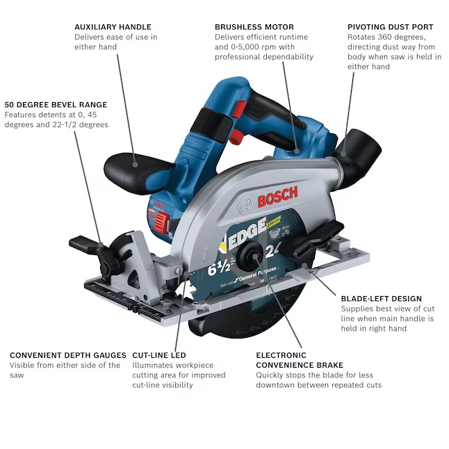Bosch 18-volt 6-1 2-in Brushless Cordless Circular Saw (Battery and Charger Not Included)1_11zon