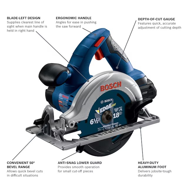 Bosch CCS180-B15 18-volt 4-Amp 6-1 2-in Cordless Circular Saw (Battery & Charger Included)1_11zon